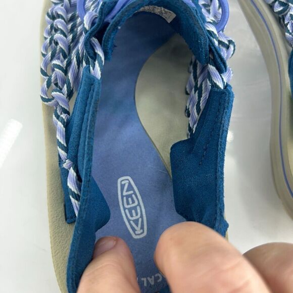 Keen Men Uneek Sandal Size 8.5 Bungee Cord Woven Slip On Blue Outdoor Hike Sport - Picture 10 of 13
